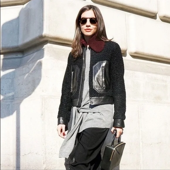 Sandro Verity Mixed Media Jacket - Picture 4 of 4